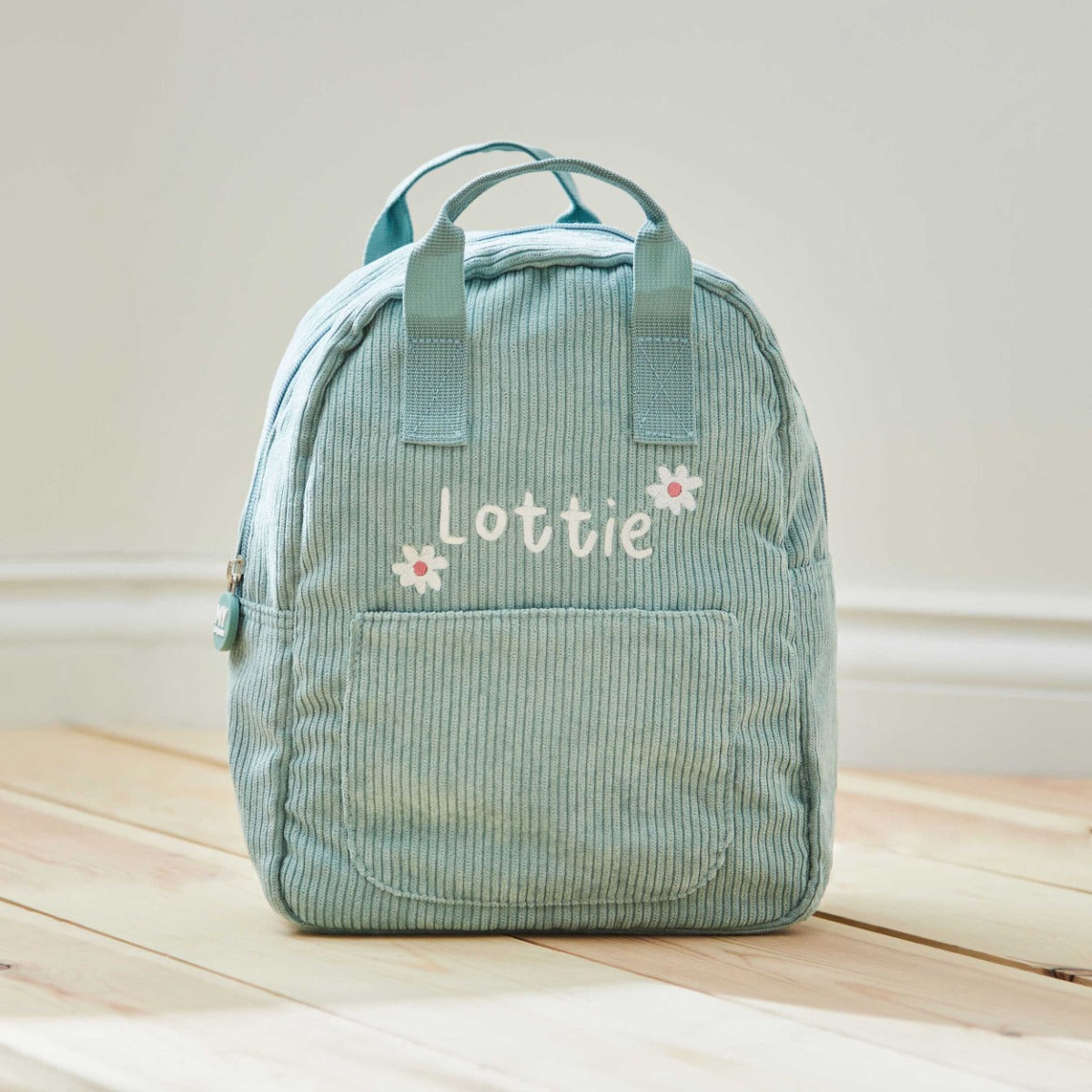 Personalised Daisy Sage Mini Cord Backpack 