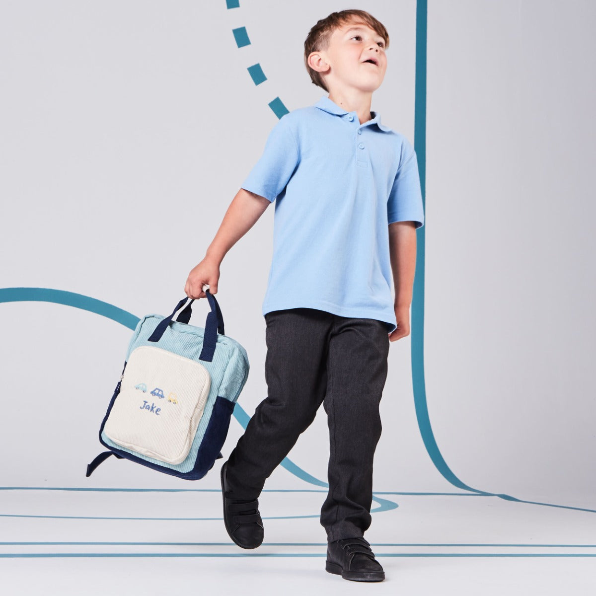 Personalised Sage Transport Cord Backpack with Grab Handle 
