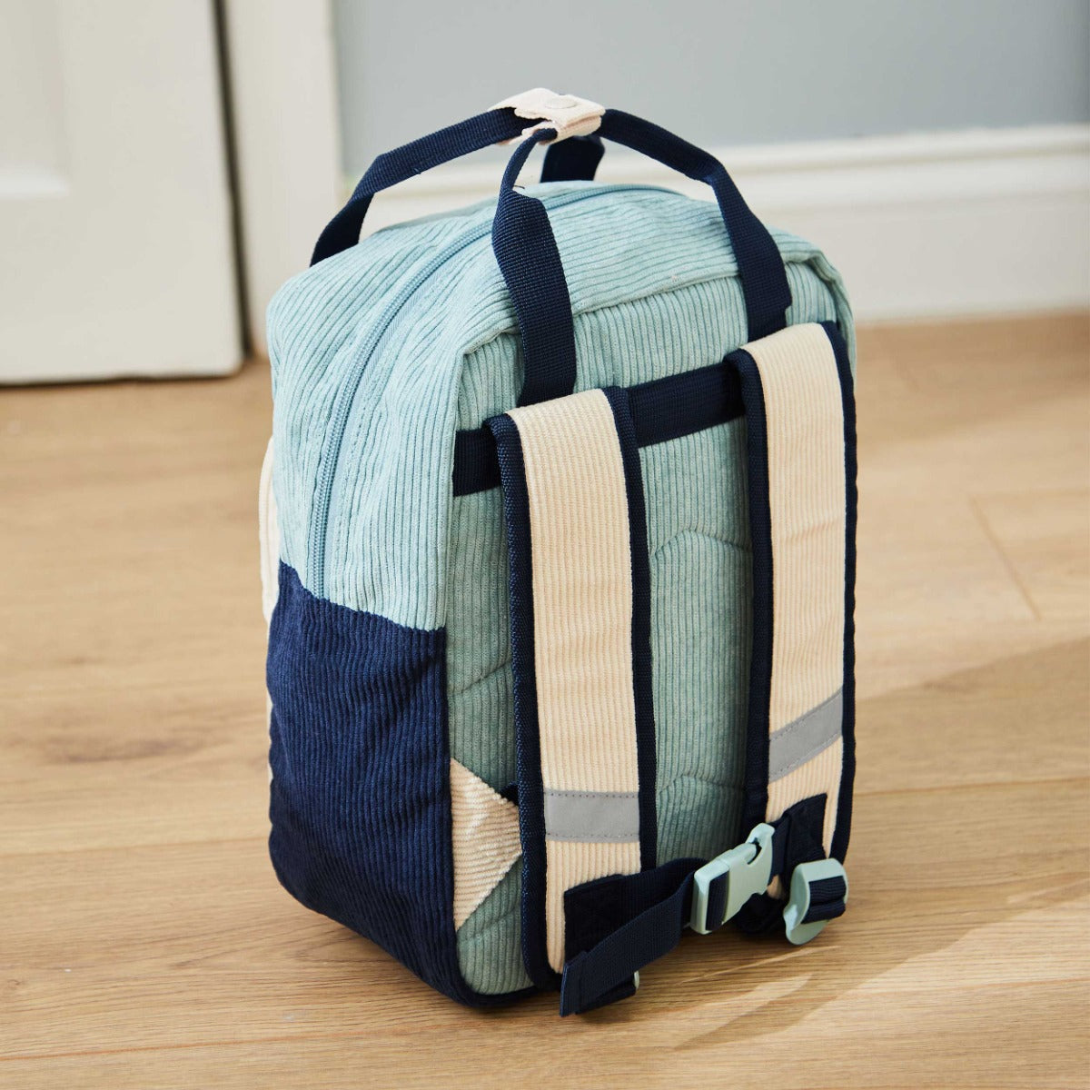 Personalised Sage Cord Backpack with Grab Handle 