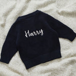 Personalised Navy Button Cardigan by Name It