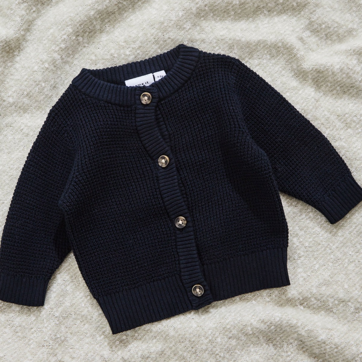 Personalised Navy Button Cardigan by Name It