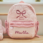 My Kids Personalised Bow Quilted Medium Backpack