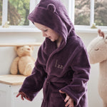 Personalised Plum Fleece Robe With Ears