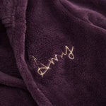 Personalised Plum Fleece Robe With Ears
