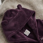 Personalised Plum Fleece Robe With Ears