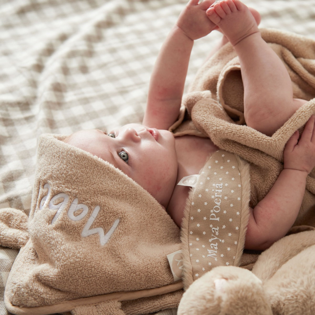 Personalised Oatmeal Hooded Towel