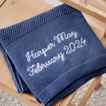 Personalised Mid Blue Knitted Shawl 