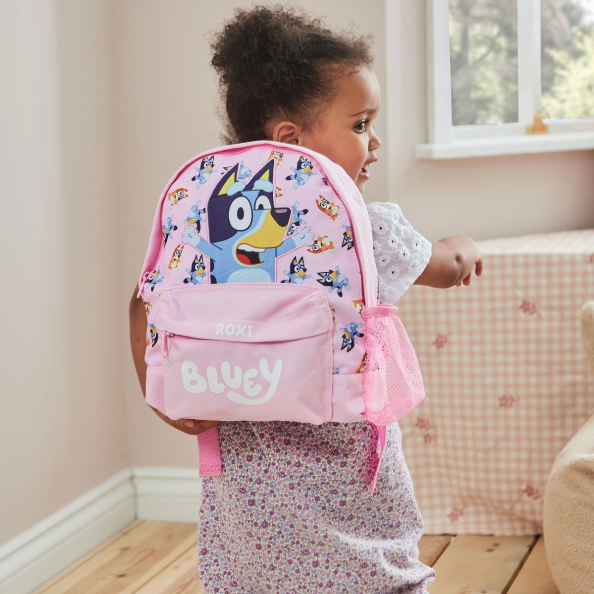 Personalised Pink Bluey Backpack 