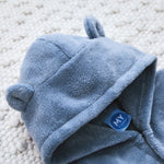 Personalised Wave Blue Fleece Robe With Ears