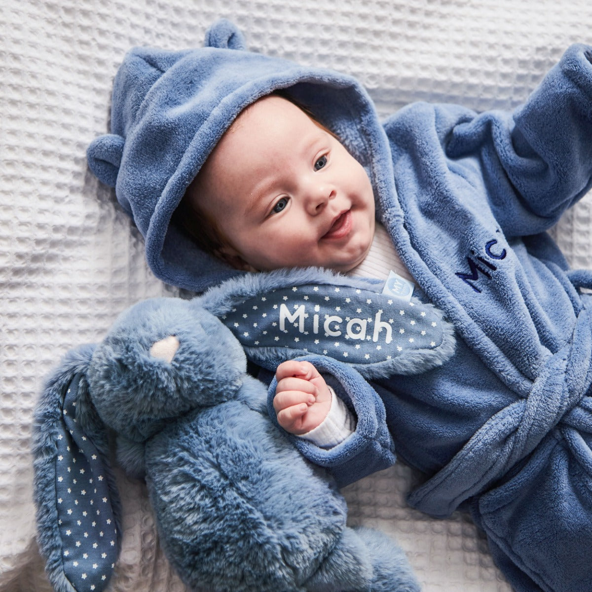 Personalised Wave Blue Splash, Snuggle & Cuddle Gift Set 
