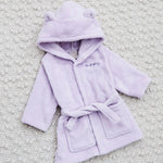 Personalised Lush Lavender Fleece Robe With Ears 