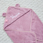 Personalised Dusky Mauve Hooded Towel