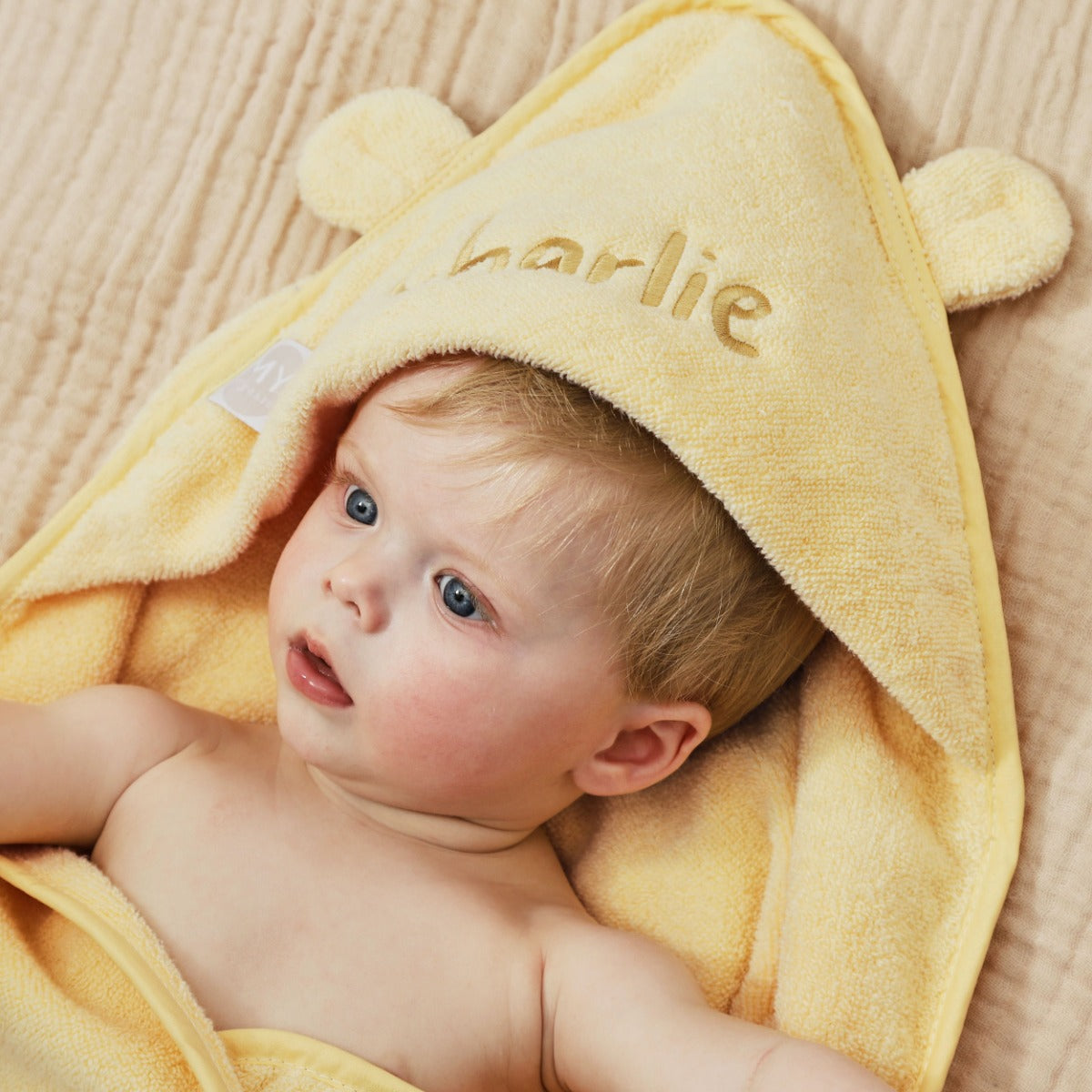 Personalised Sunshine Yellow Hooded Towel