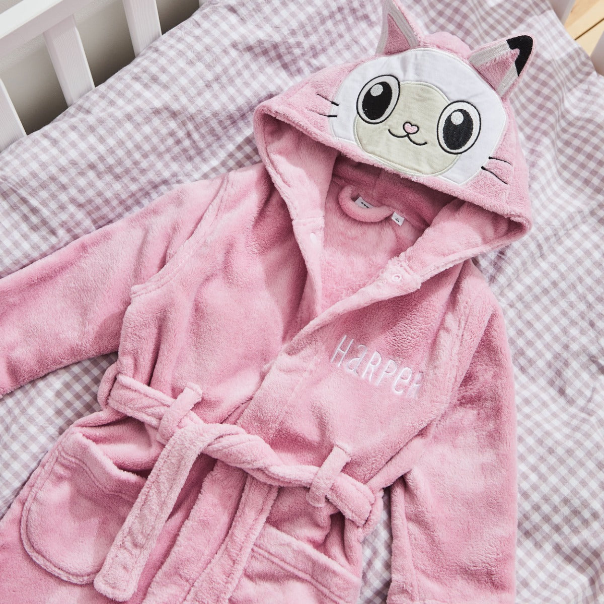 Personalised Gabby's Dollhouse Cat Pink Robe 