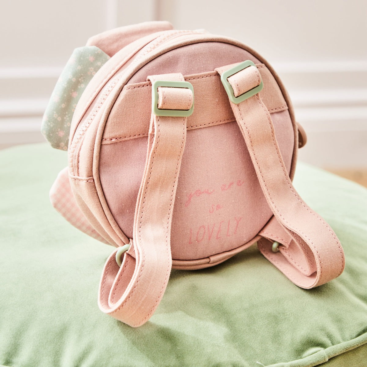 Personalised Pink Flower Tiny Character Backpack