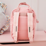 Personalised Pink Flower Quilted Medium Backpack