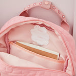 Personalised Pink Flower Quilted Medium Backpack