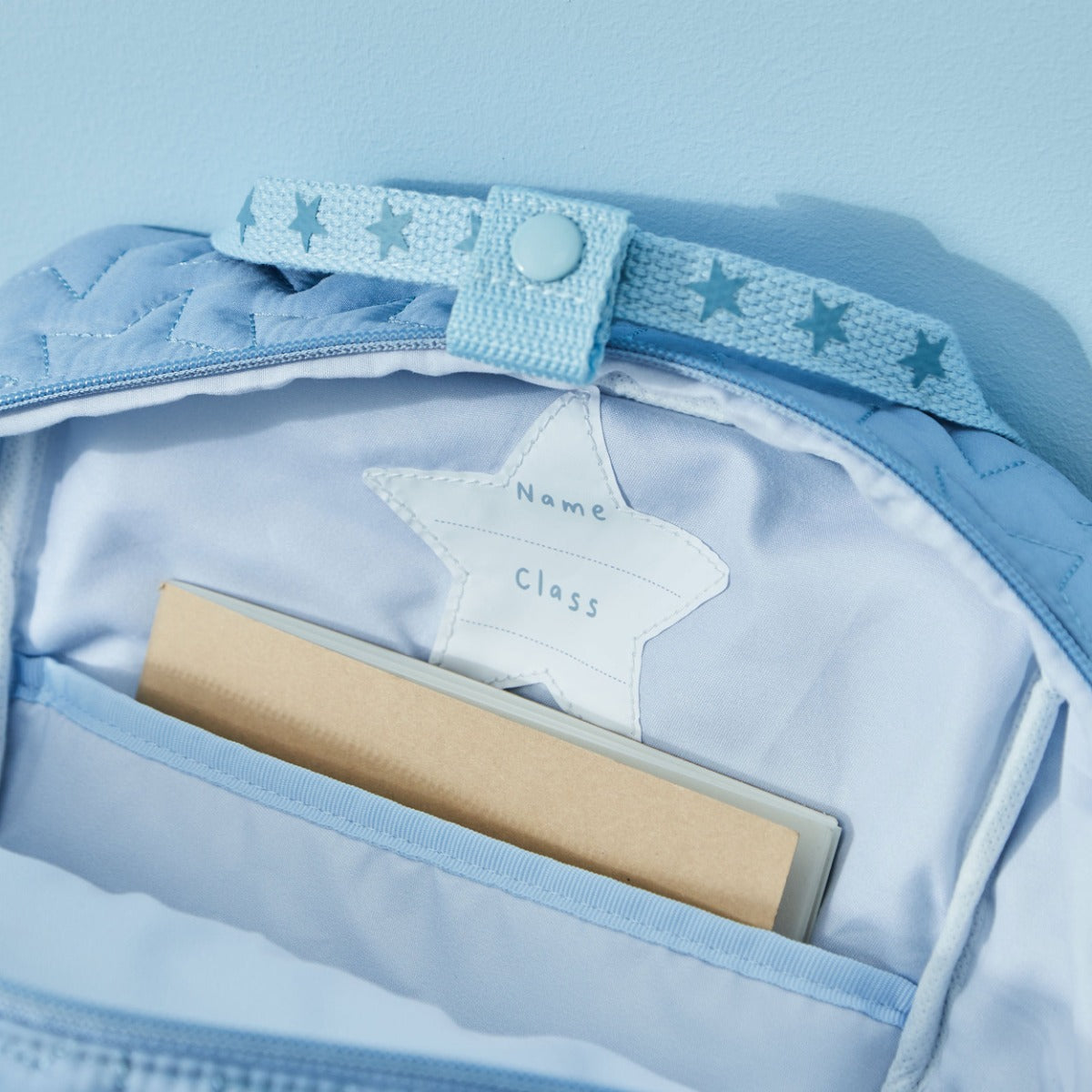 Personalised Blue Star Quilted Medium Backpack  