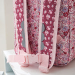 Personalised Pink Floral Medium Backpack With Grab Handle