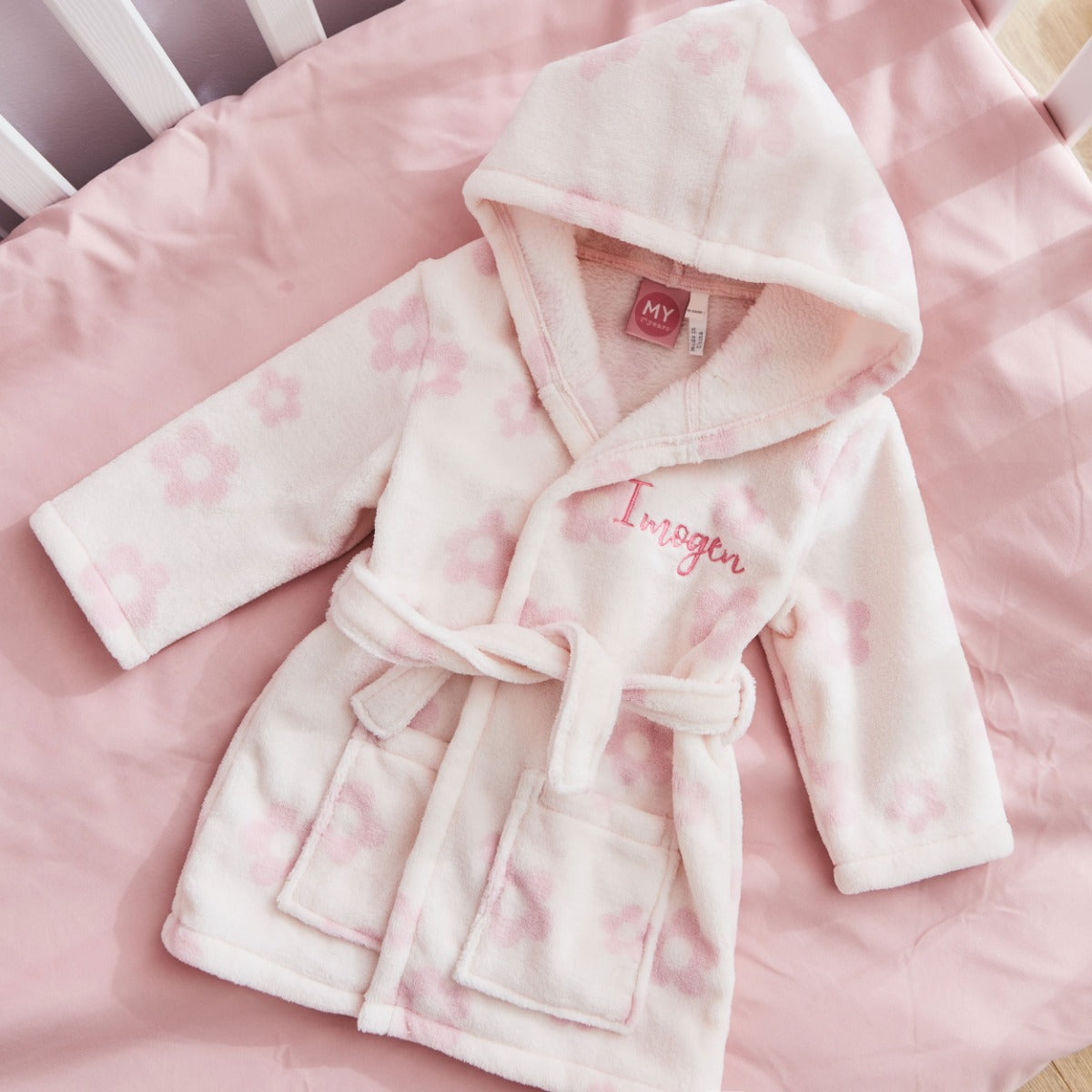 Personalised Flower Fleece Robe 