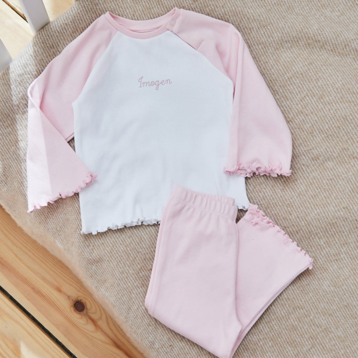 Personalised Pink Jersey Pyjamas 
