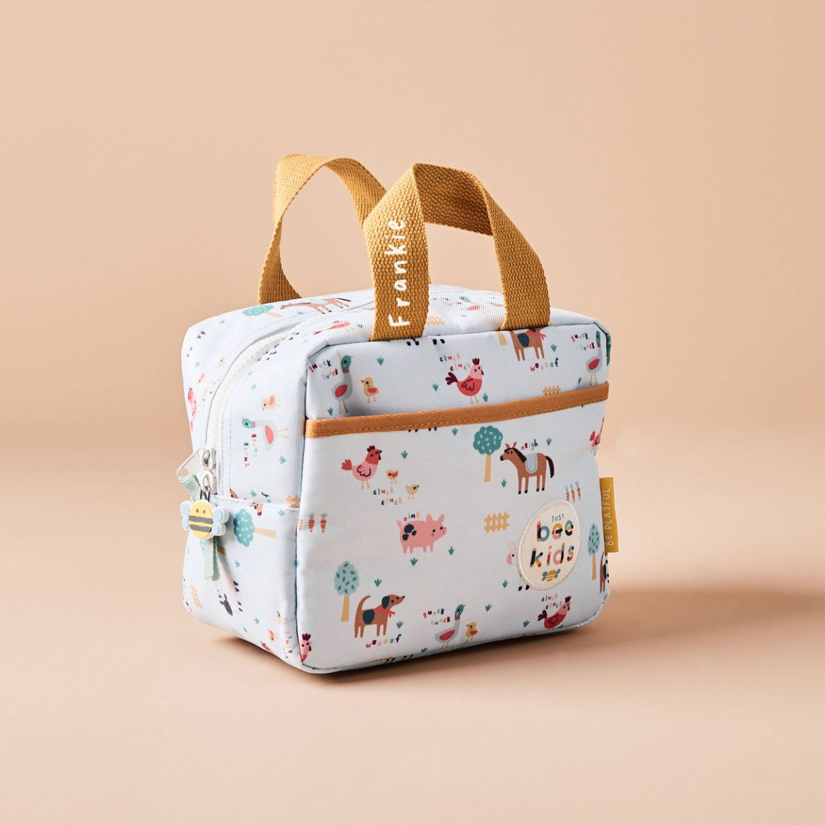 Personalised Just Bee Kids Farm Print Lunch Bag 