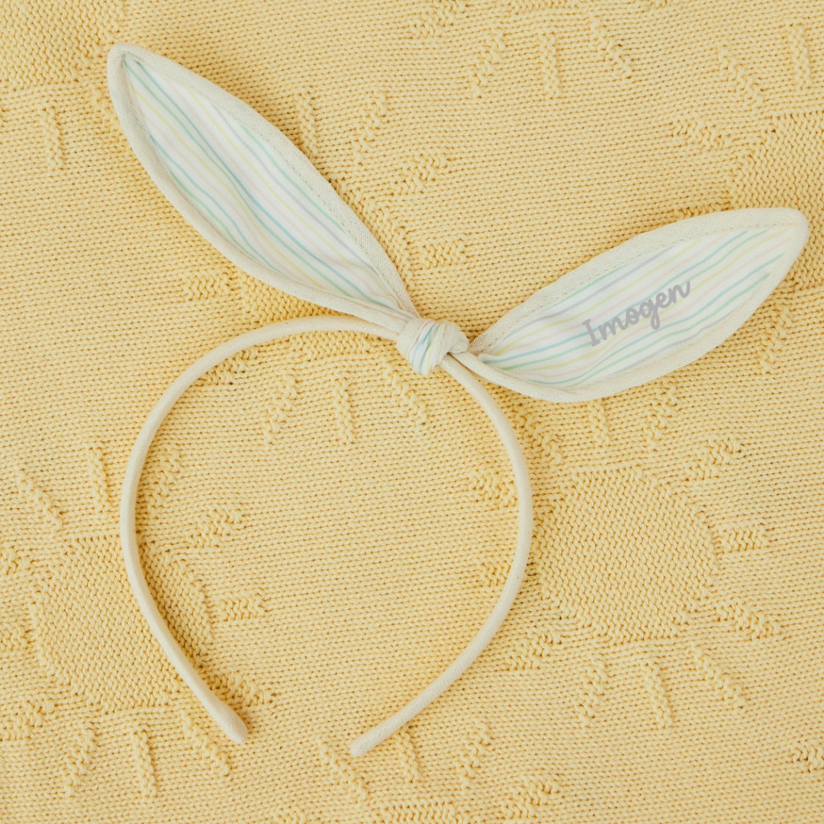 Personalised Stripey Easter Bunny Headband