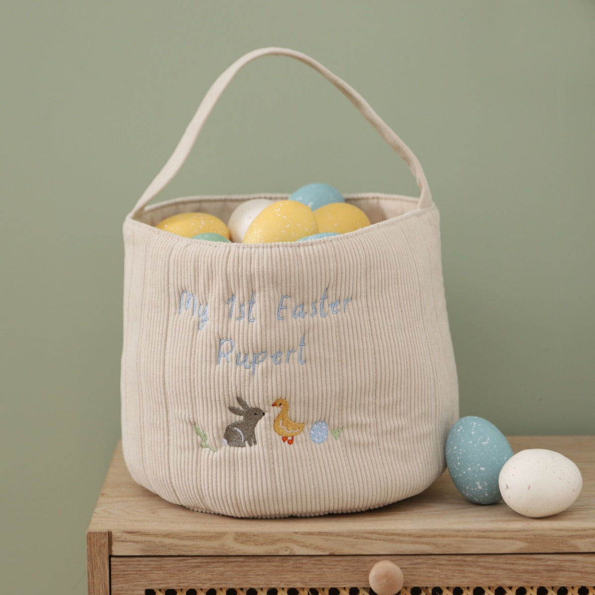 Personalised Blue My 1st Easter Bucket Bag