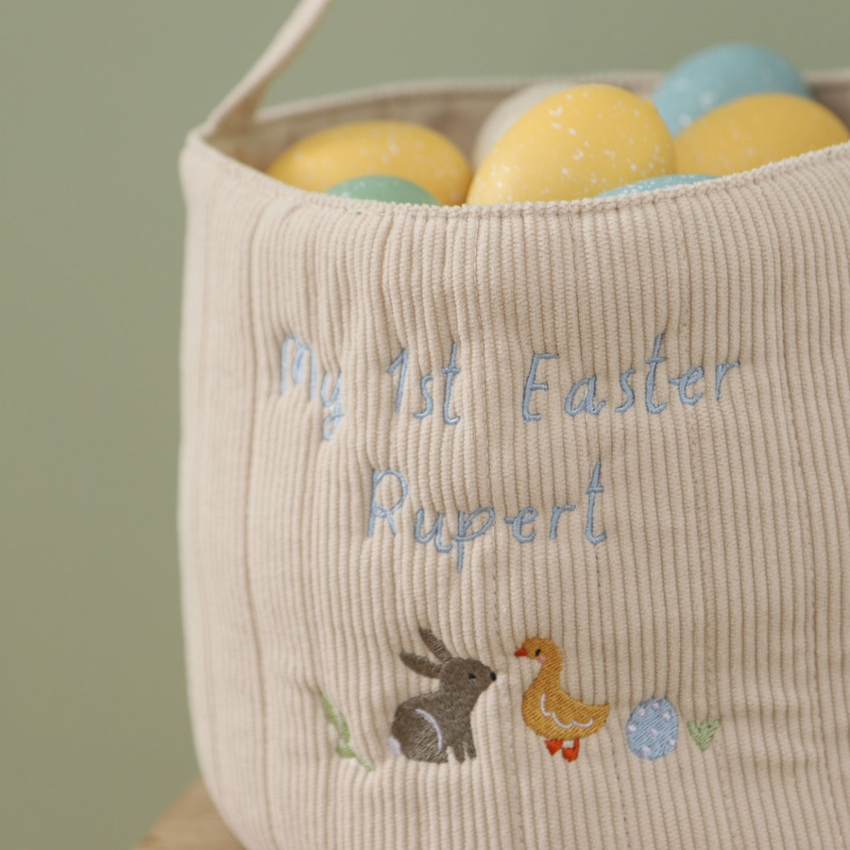 Personalised Blue My 1st Easter Bucket Bag