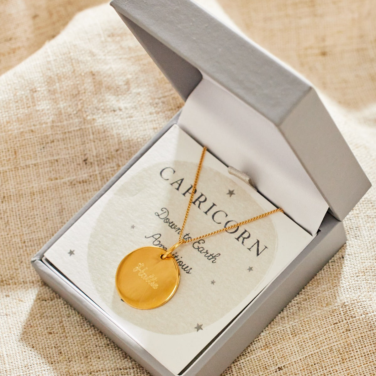 Personalised Gold Capricorn Adults Necklace