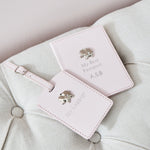 Personalised Pink Baby Passport Holder & Luggage Tag Set