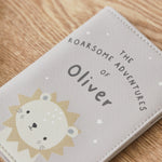 Personalised Lion Baby Passport Holder & Luggage Tag Set