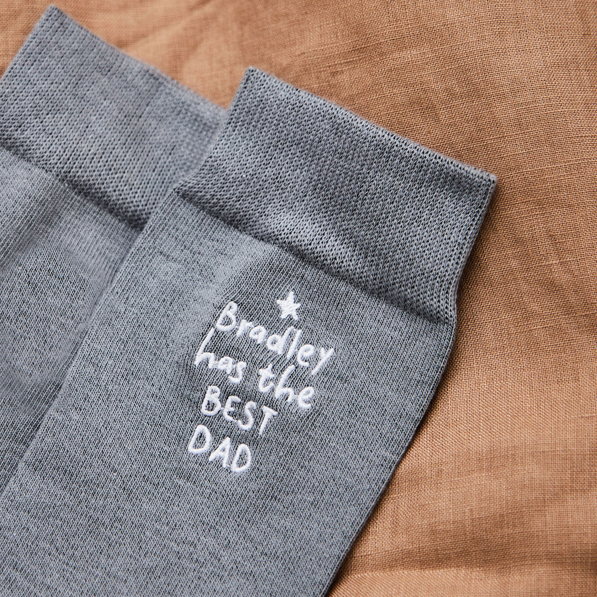 Personalised Best Dad Father's Day Dark Grey Socks