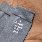 Personalised Best Dad Father's Day Dark Grey Socks