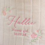 Personalised Floral Flower Girl Cord Bucket Bag