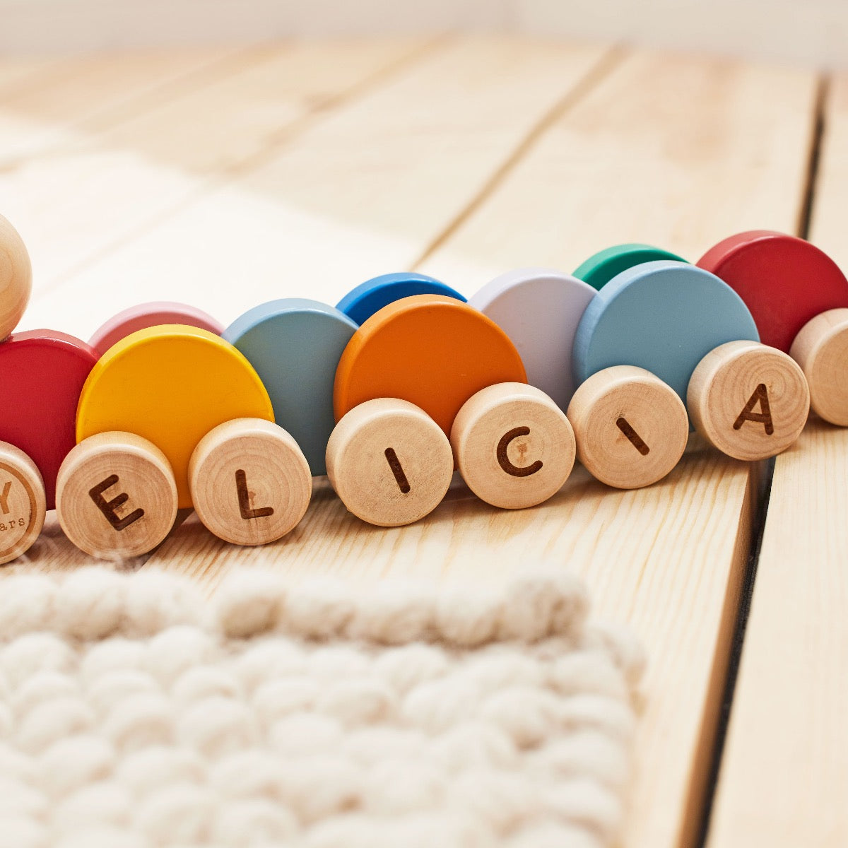 Personalised Pull Along Caterpillar 