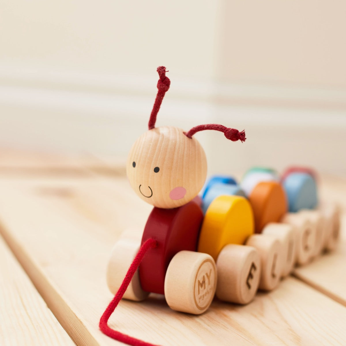 Personalised Pull Along Caterpillar 