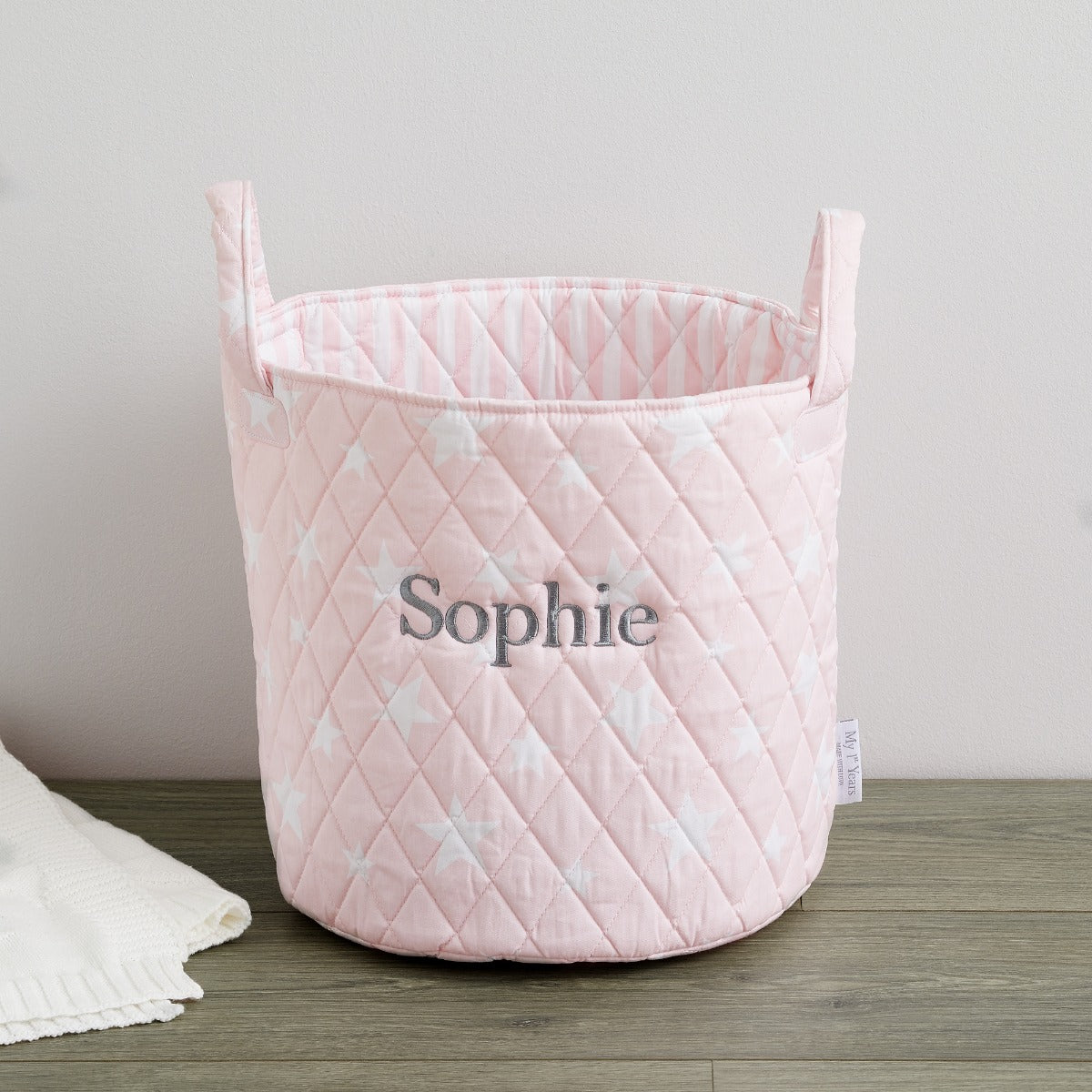 Personalised Medium Pink Star Storage Bag