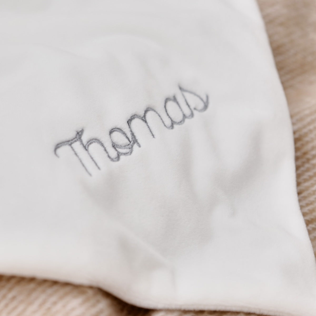 Personalised Grey Knitted Elephant Comforter