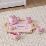 Personalised Pink Wooden Tea Set Toy FSC®