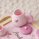Personalised Pink Wooden Tea Set Toy FSC®