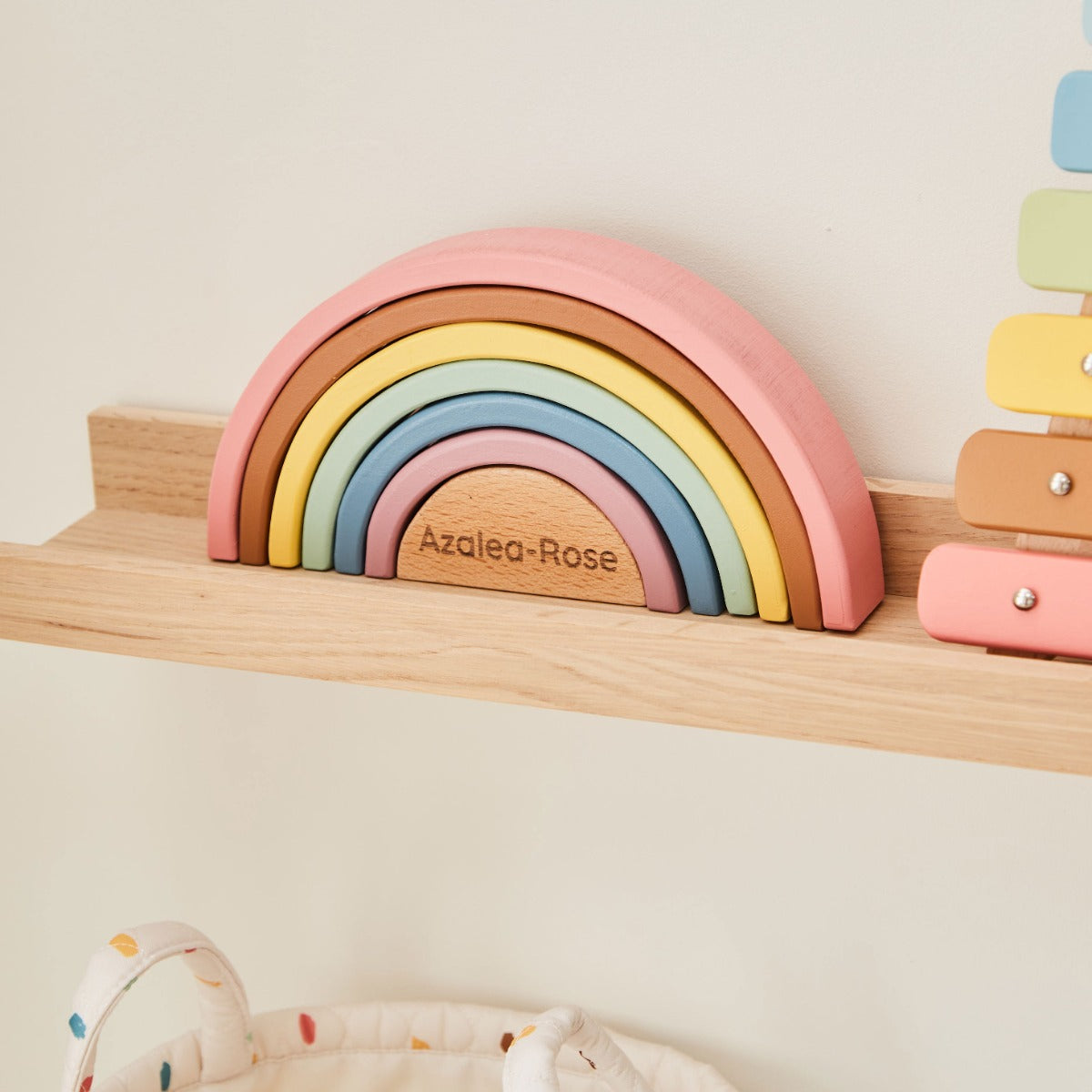 Personalised Wooden Rainbow Stacker