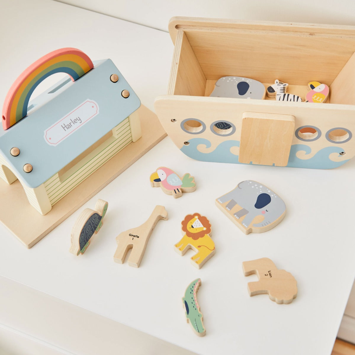Personalised Wooden Noah's Animal Ark Play Set FSC®
