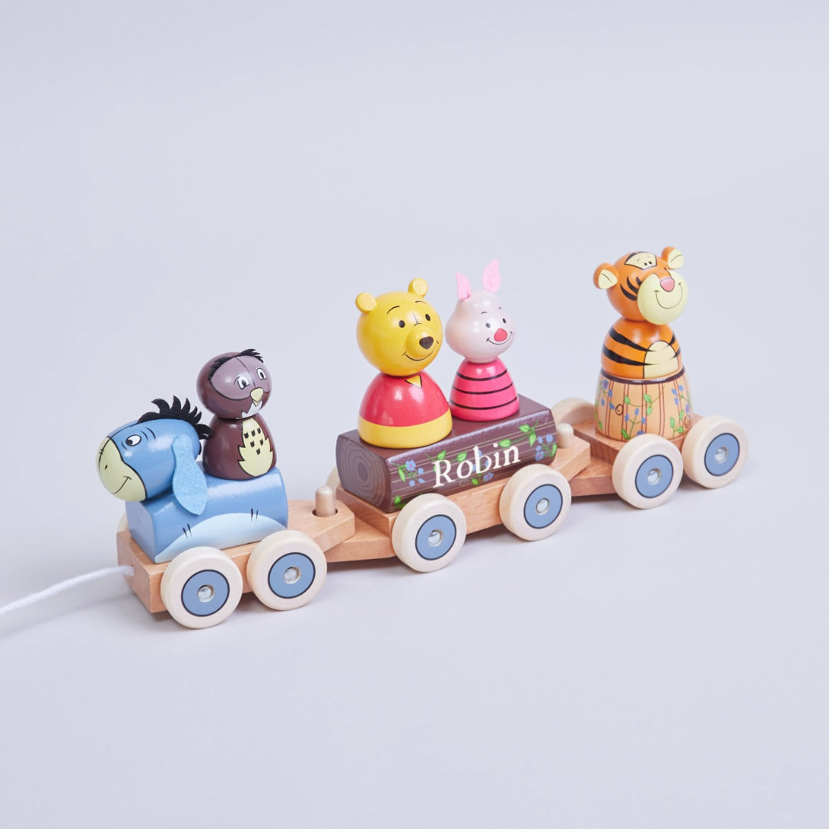 Personalised Winnie the Pooh Pull-Along Train Toy