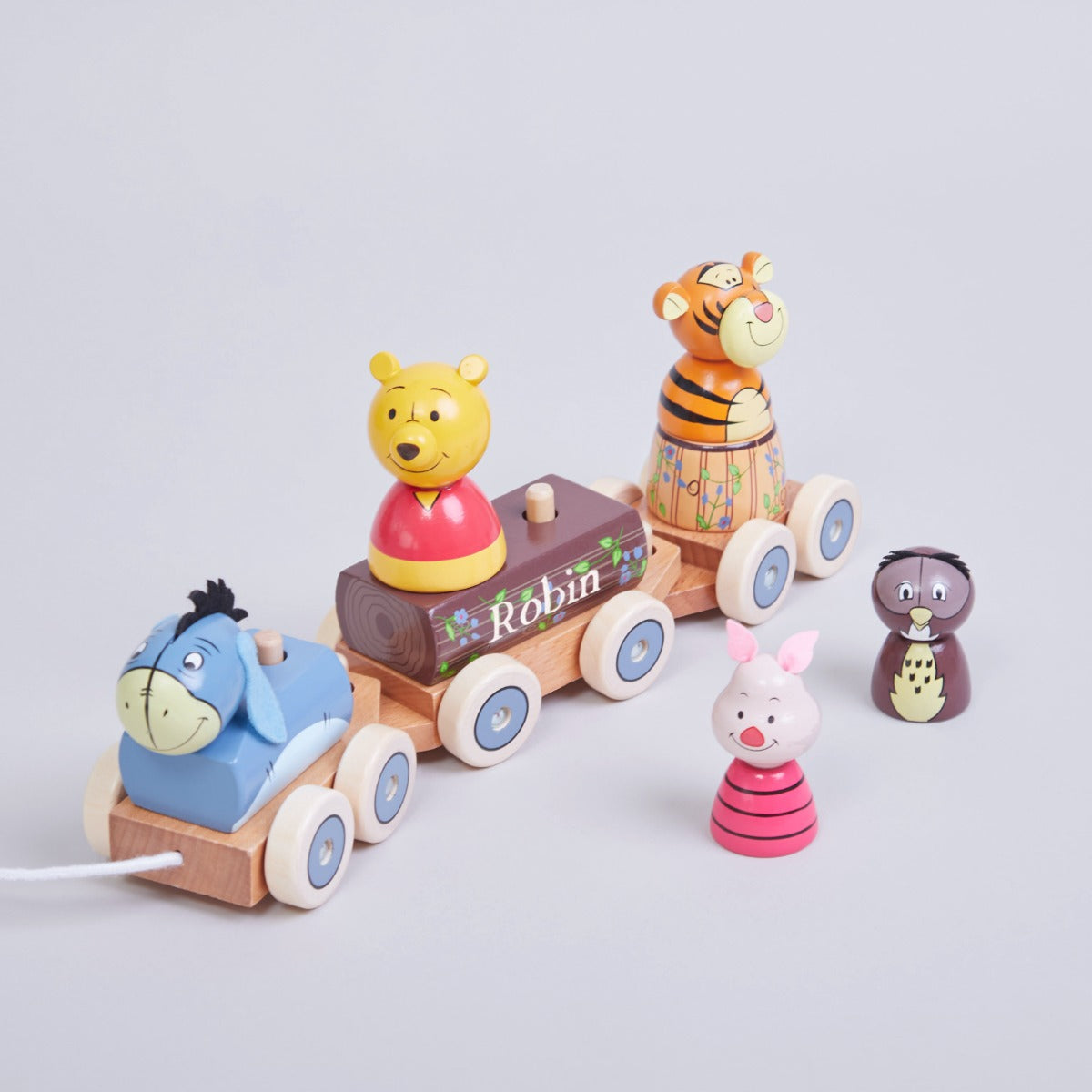 Personalised Winnie the Pooh Pull-Along Train Toy