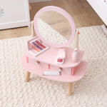 Personalised Pink Wooden Vanity Set