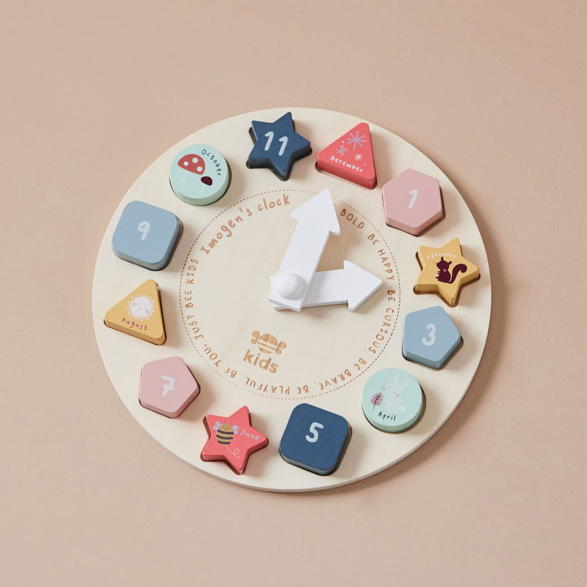 Personalised Just Bee Kids Clock Puzzle