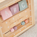 Personalised Pink Wooden Activity Cube FSC®
