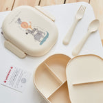 Personalised Cream Safari Design Mushie Lunch Box