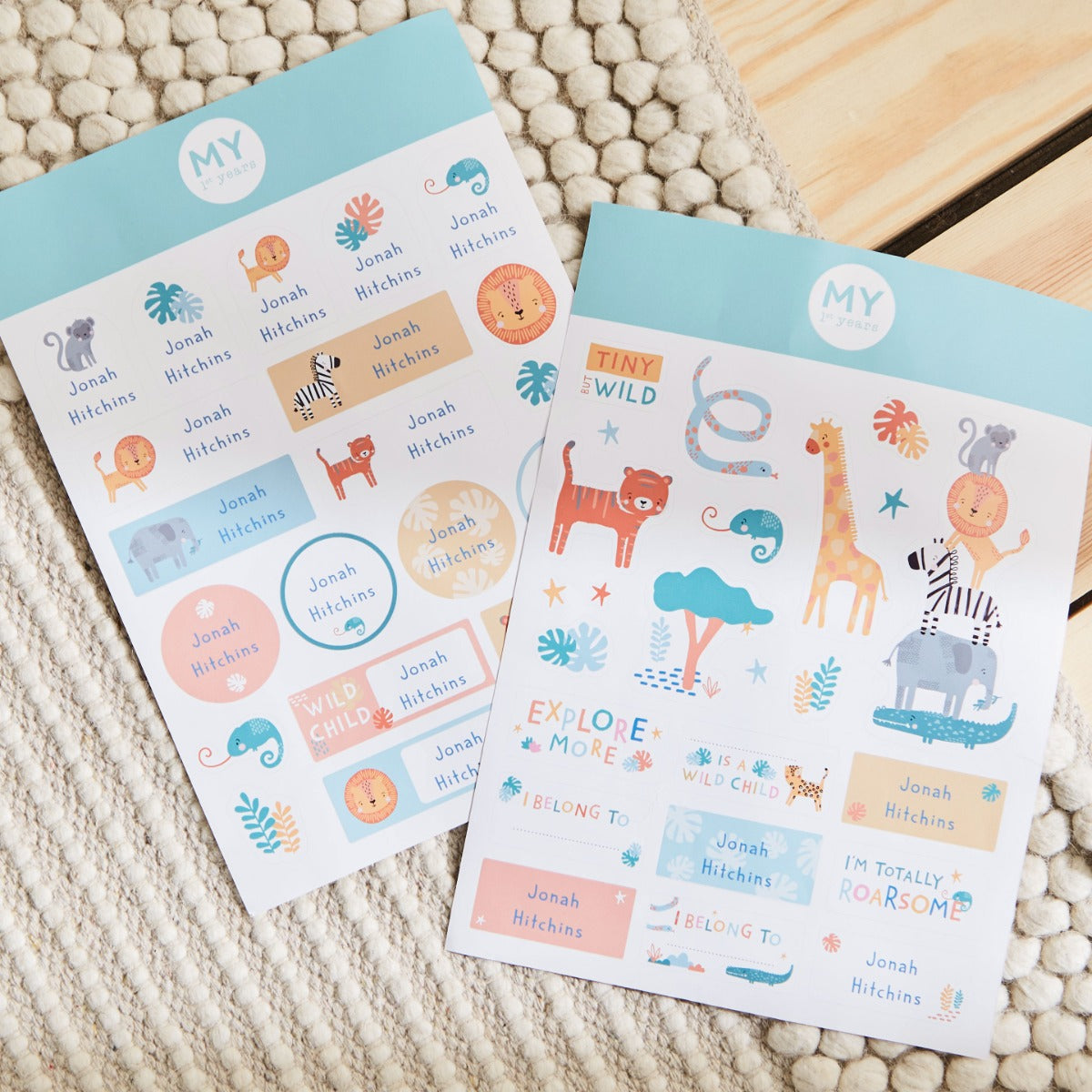 Personalised Safari Sticker Pack